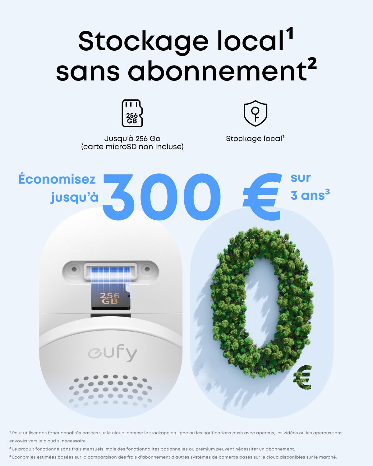 Caméra Filaire eufy C31, caméra extérieure et intérieure 360°, Panorama et Inclinaison, Double antenne, Vision Nocturne Couleur, Stockage Local, sans abonnement, détection IA, Enregistrement continu