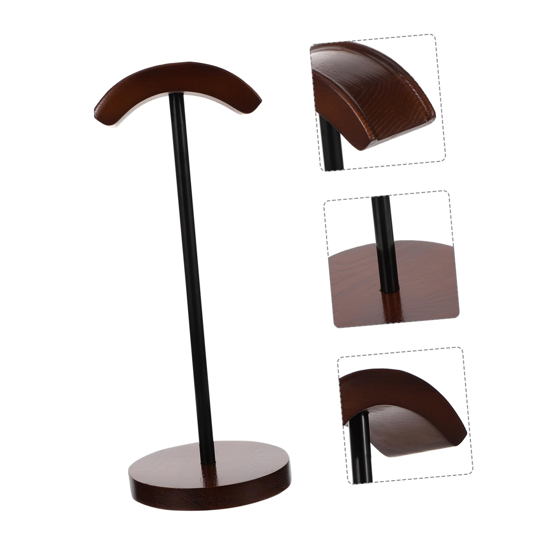 Veemoon Soporte De Auriculares De Organizador De Escritorio Multifuncional Estante para Auriculares Inalámbricos Diseño Elegante Nogal para Gaming y Oficina