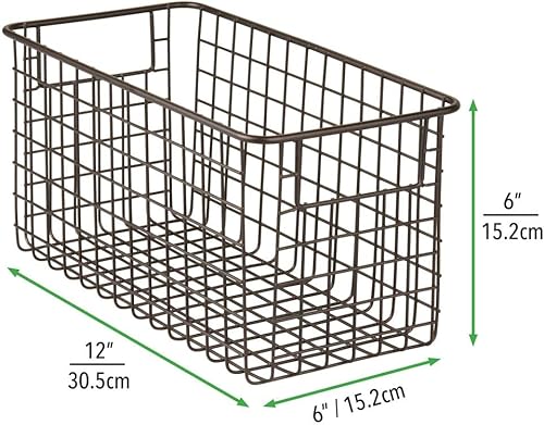 Miniatura 6 de mDesign - Canasta de alambre metálico para organizar y almacenar alimentos