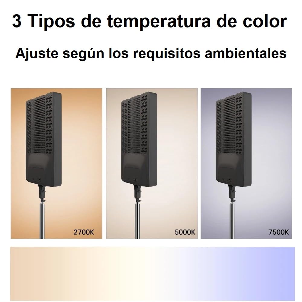 2X Panel de Iluminacion Fotografica Luz de Relleno Fotografia Videos Luces Led Pantalla 19" 2700k-7500K, Trípode Regulable Filmación Zoom Videoconferencia TikTok con Mando (2 Luces - 2 Tripodes)