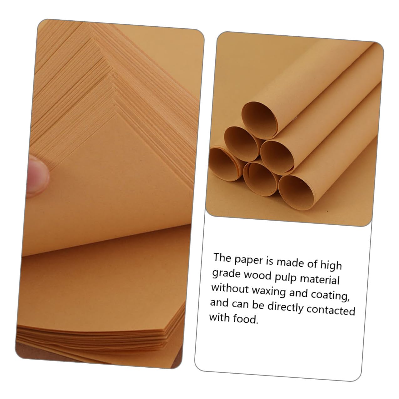 Hohopeti 300 hojas Papel para Envolver Alimentos Papel Antiadherente y Resistente para Sándwiches Hamburguesas y Snacks para Uso Alimentario Desechable