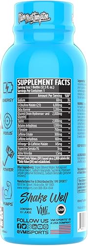 Miniatura 5 de VMI Sports KXR High Stimulant Pre-Workout Energy Ready to Beber 400 mg de cafeína, 0.16 oz de citrulina, 0.12 oz de beta-alanina  Delicioso -