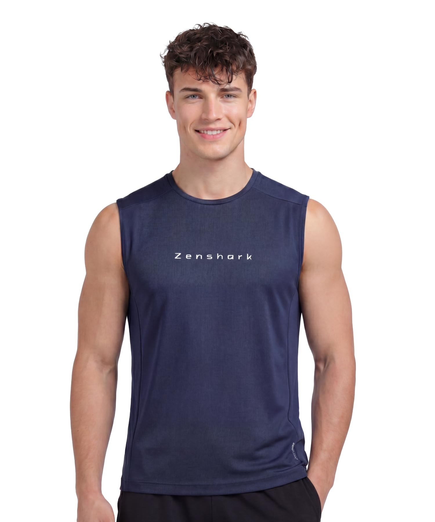 Gym Sleeveless T-Shirt for Men | Dry Fit Sports Vest Tank Top for Men | Quick Dry Breathable Round Neck | Workout Running Gym Wear Active Wear for Training Fitness and Exercise