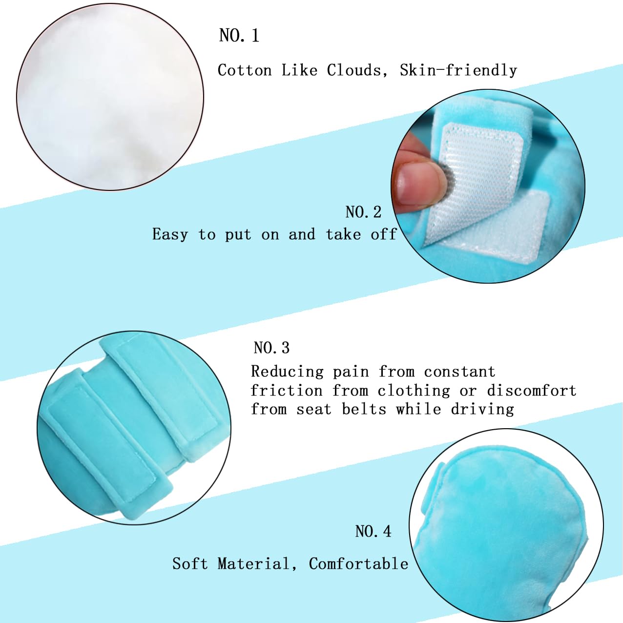 Cuscino morbido per mastectomia per recupero post-chirurgico, cancro al seno, chemioterapia, indossare il petto, reggiseno, regalo per uomo e donna (blu)