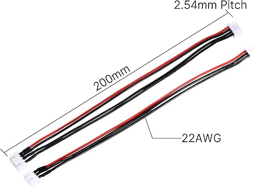 Miniatura 3 de INJORA JST-XH - 10 extensiones de cable de equilibrio 2S3S, cable de extensión de cargador de batería LiPo, cable de extensión de enchufe de