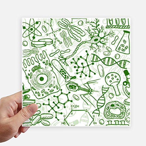 Structure biologique autocollant cellules microscope vert 20cm déco ordinateur portable x4 - 2