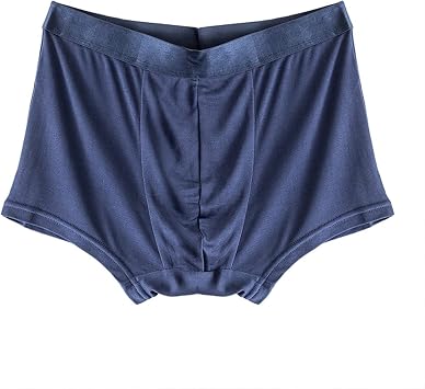 100% Mulberry Silk Mens Underwear Ultra-Thin Mid Rise Boxer Briefs Quick-Drying Comfy Silk Boxers for Men Color Navy Blue, Size XL/X-Large