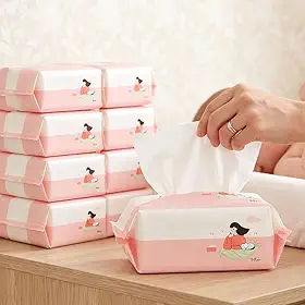 Toalhas de rosto, toalhas faciais biodegradáveis descartáveis para pele sensível, lenços faciais sem fiapos para lavar o rosto, cuidados com a pele e removedor de maquiagem, lenços secos, 24 x 6 cm