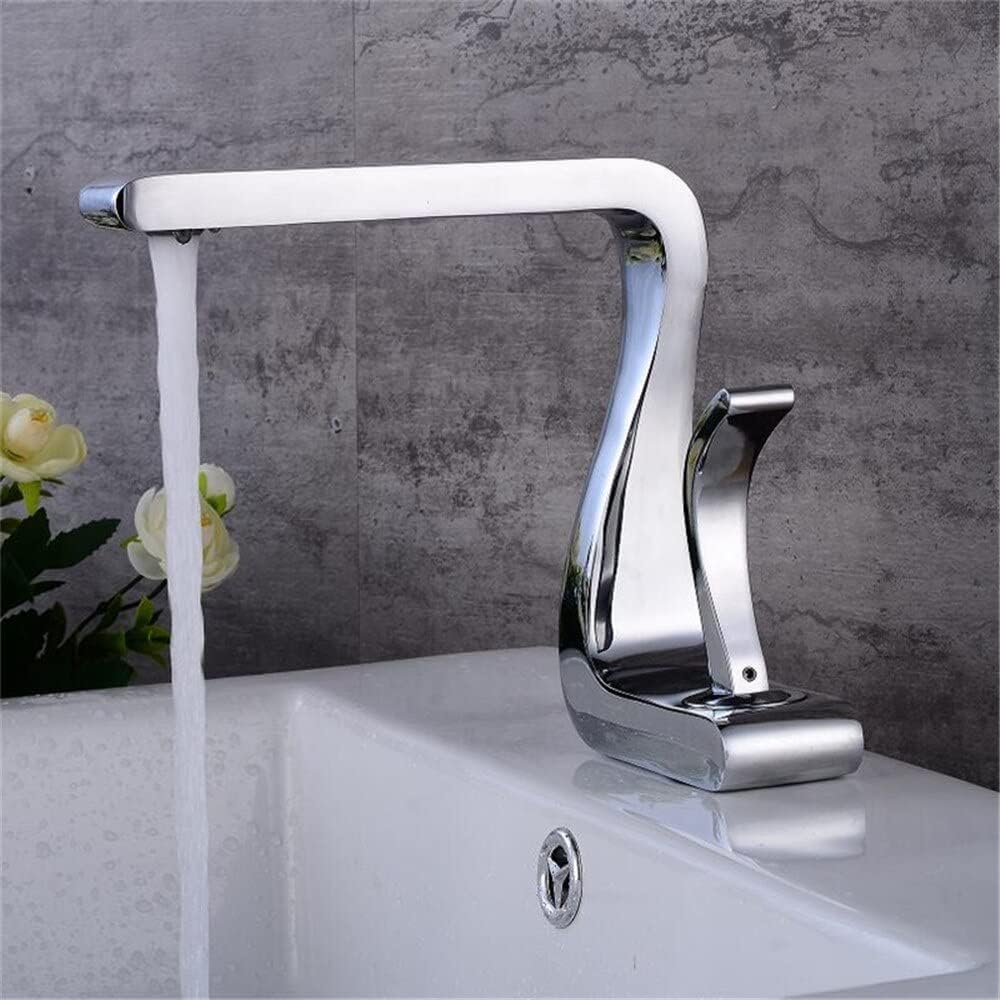 Mitigeur de lavabo en laiton chaud et froid avec robinet doré moderne