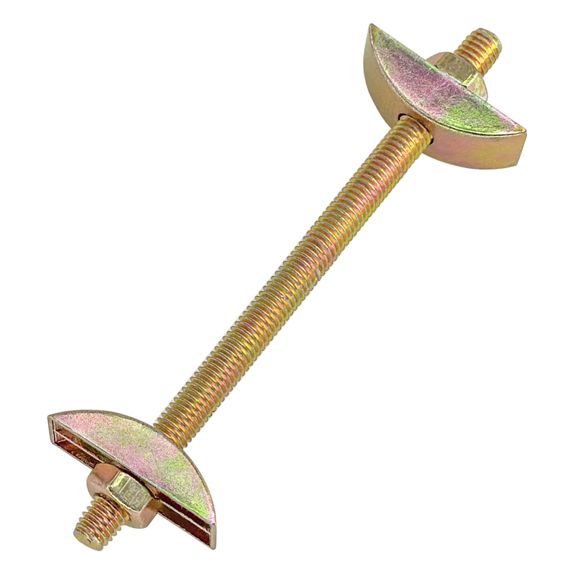 10-Pack M6 Bed Bolts and Half Moon Nuts - Adjustable Furniture Connecting Bolt (100mm), Gold