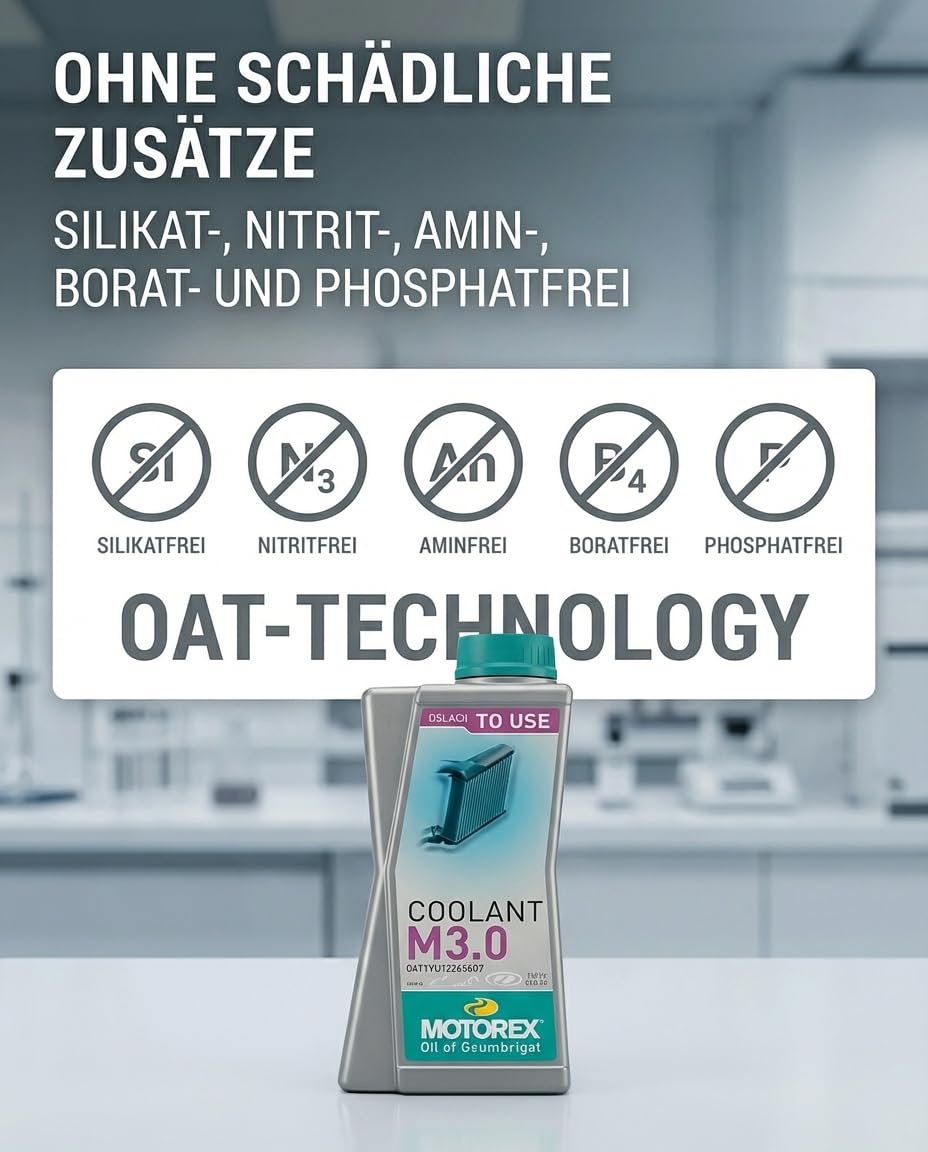 MOTOREX M3.0, liquido protettivo per radiatore, 1,0 l (etichetta prodotto in lingua italiana non garantita)