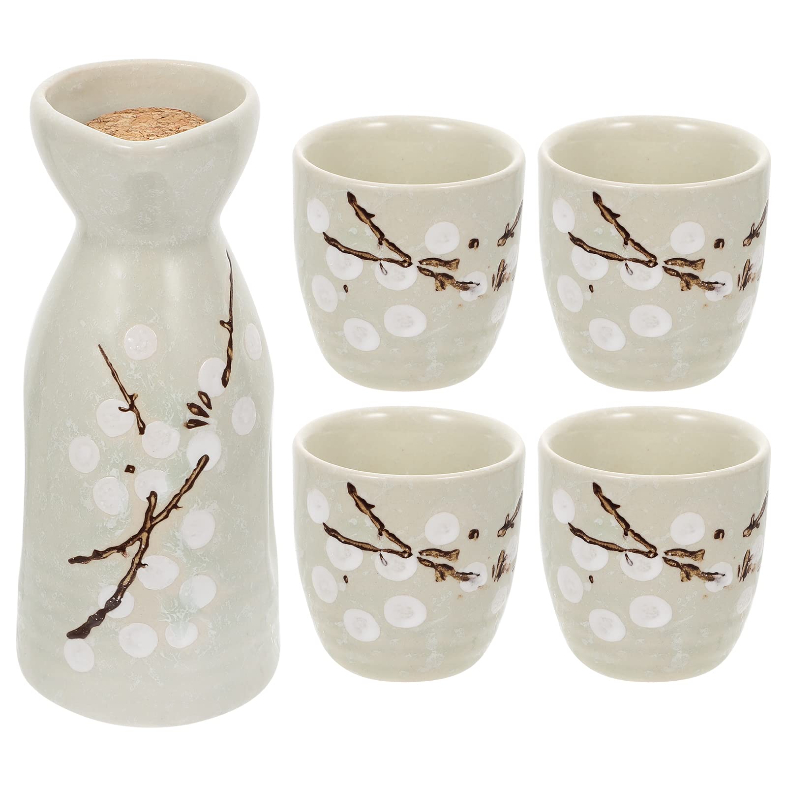 Service à saké céramique japonais traditionnel élégant floral
