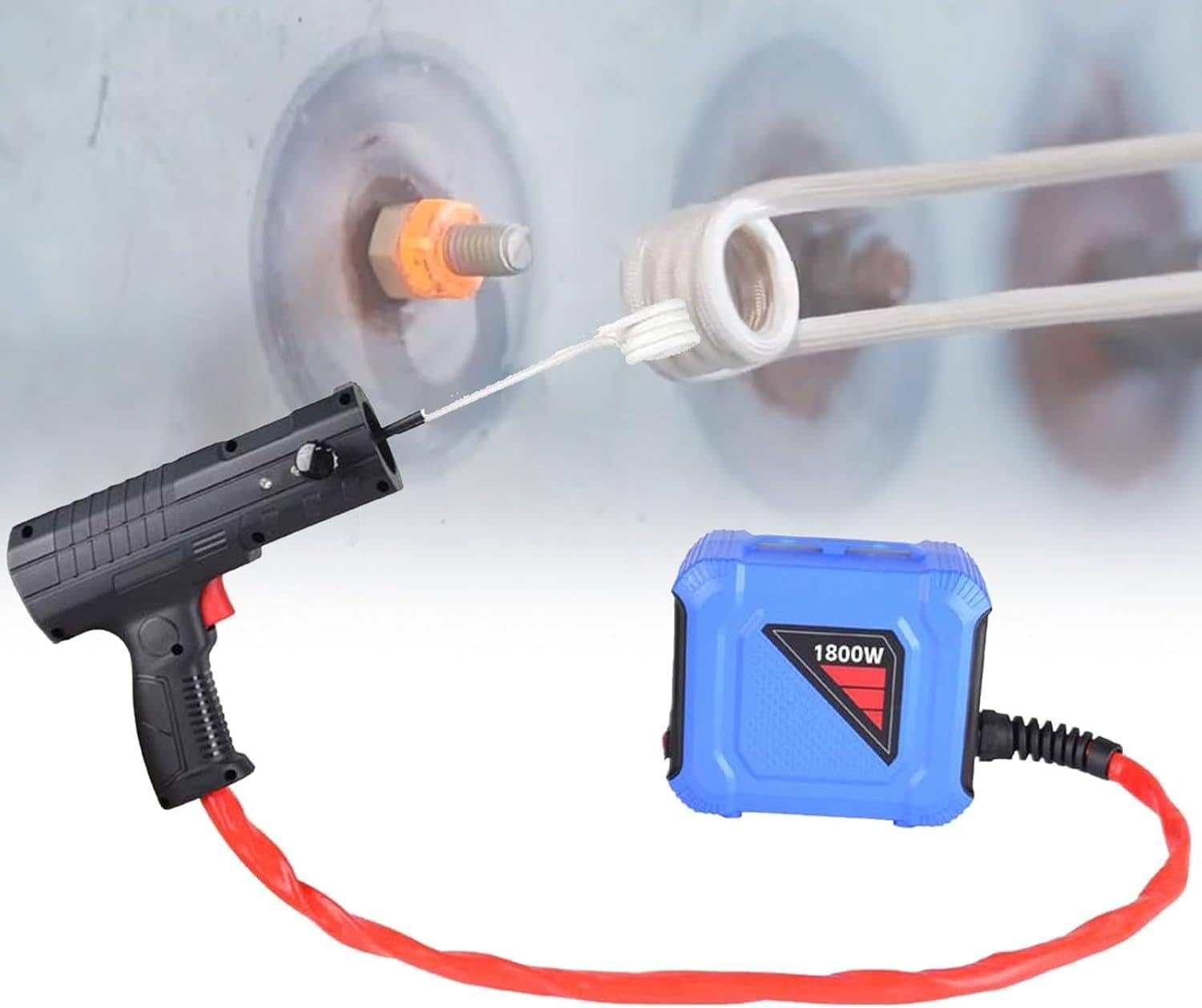 Vitalisworks Light Portable Handhled Flameless Induction Heater,Induction Heating Coil Kit,Soldering Heat Guns,1800W Bolt Heater Removel Tool, For Remove Nuts, Bolts, Bearings
