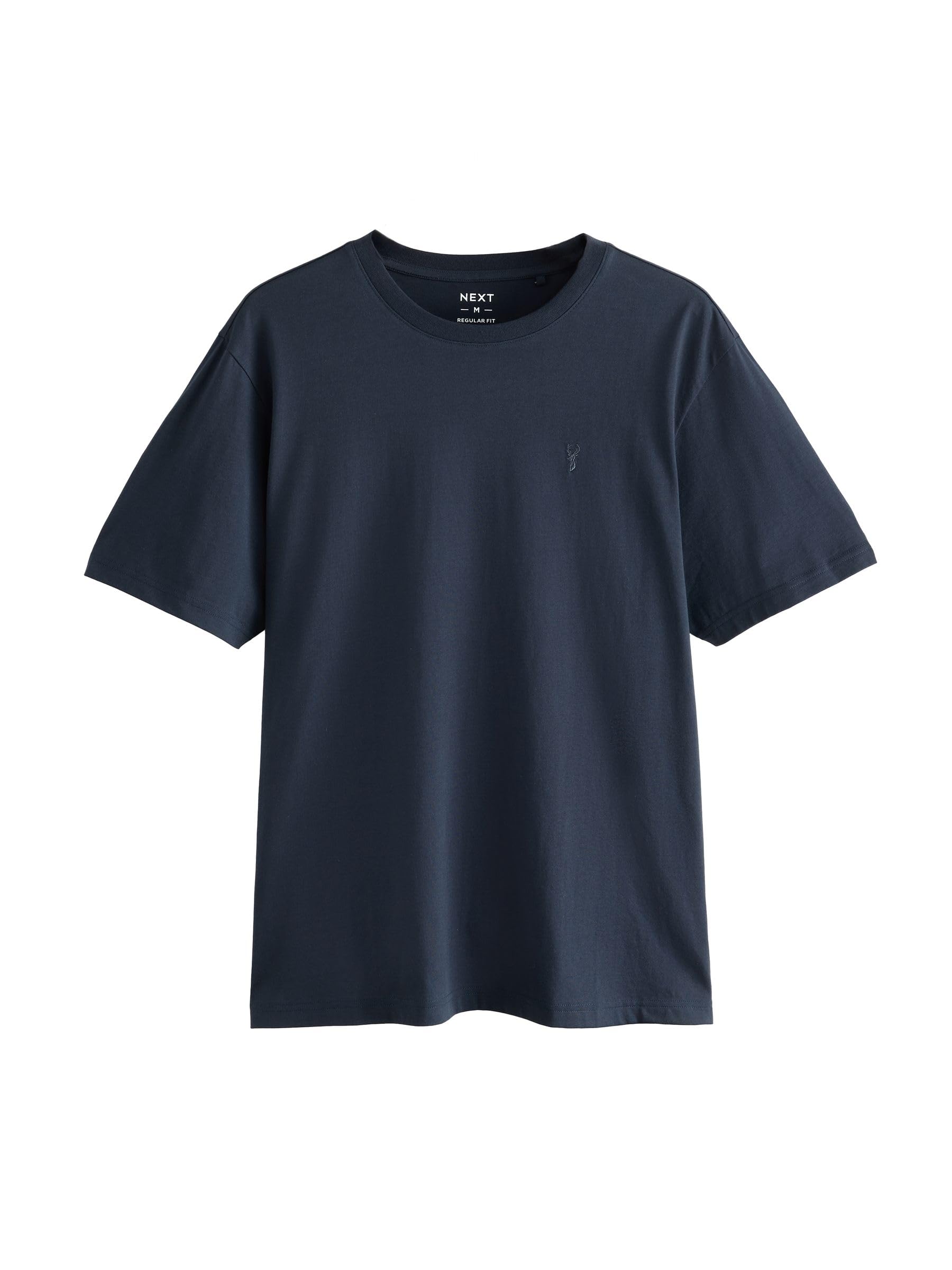 NEXT Camisetas para Hombre, Cuello Redondo, 100% Algodón, Pack de 4 Camisetas