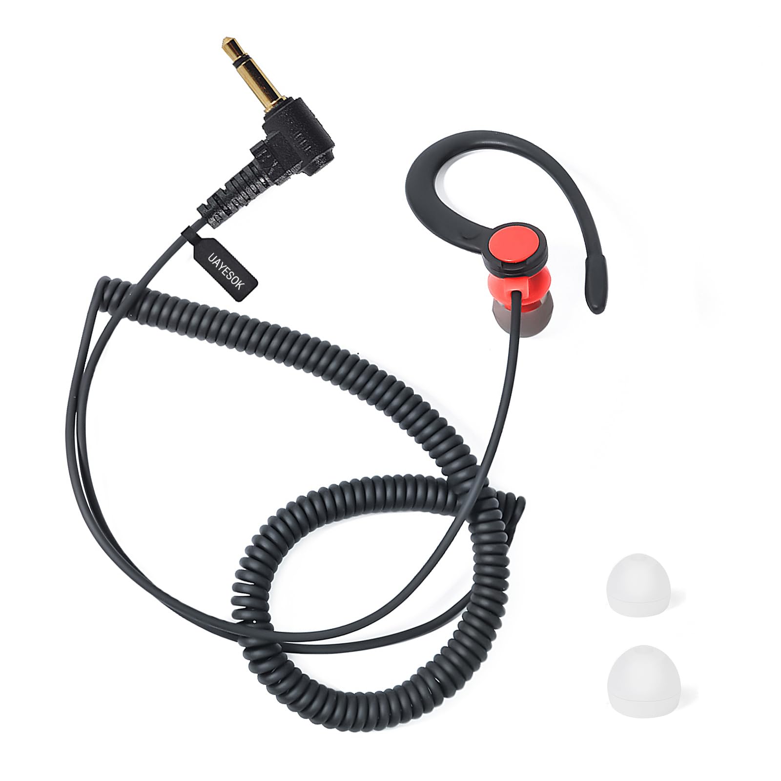 UAYESOK Radio Listen Only Earpiece 3.5mm, Removable Hook, in-Ear Headset