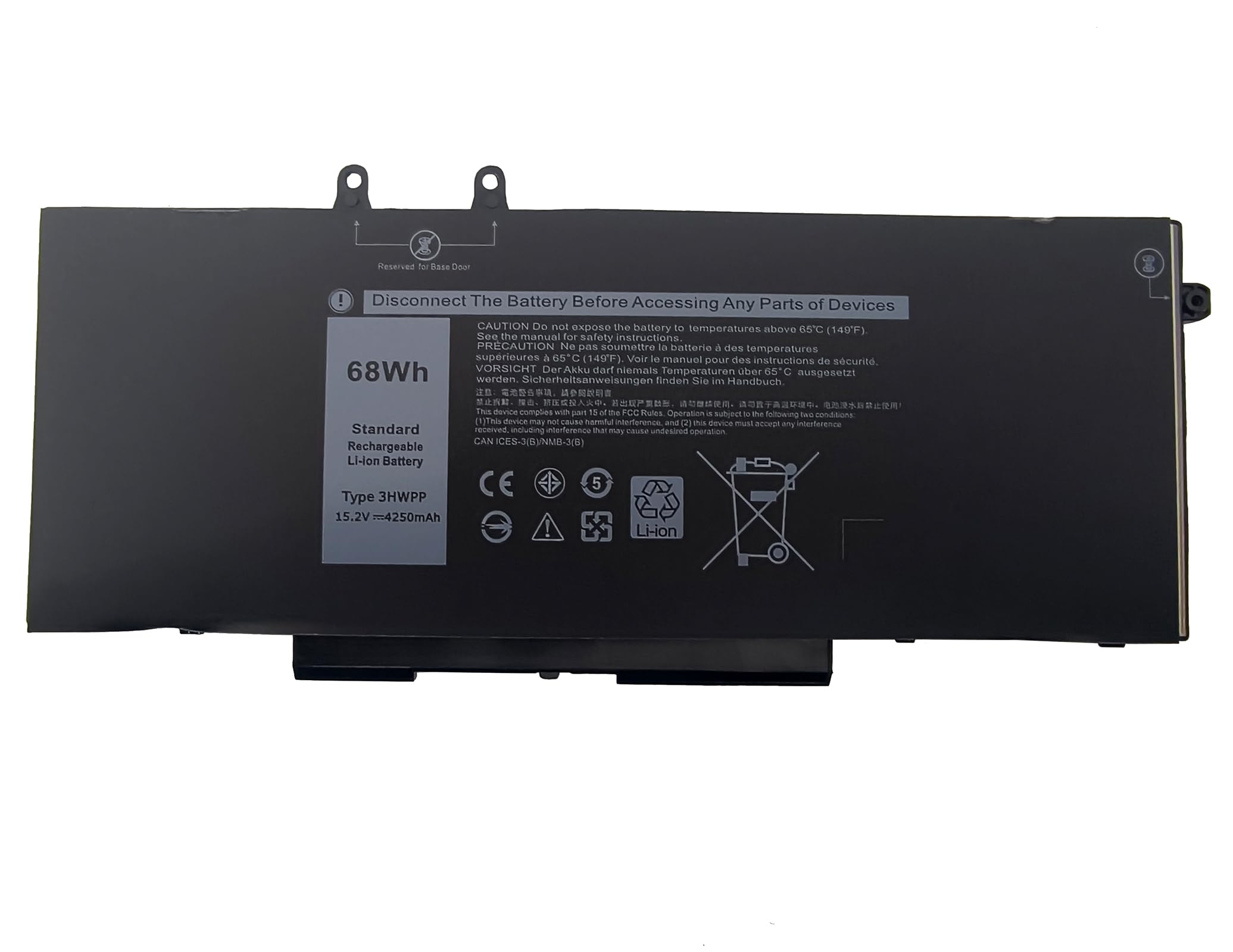 3HWPP 68Wh Batteria per Dell Latitude 5501 5401 5511 5510 5411 5410 Precision 3541 3551 3550 Inspiron 7500 7506 7706 Typ: 3HWPP 3PCVM 10X1J 1VY7F 3YY7F NXM NXM T6DC2 YPVX3 03HWPP 01VY7F 3YNXM
