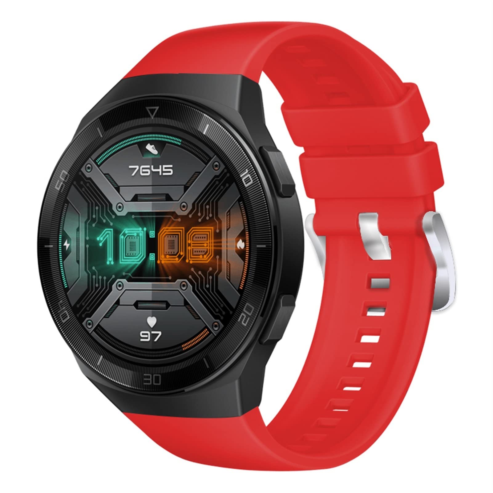 Bracelet montre Huawei Watch GT 2e en silicone rouge anti-transpiration 22mm