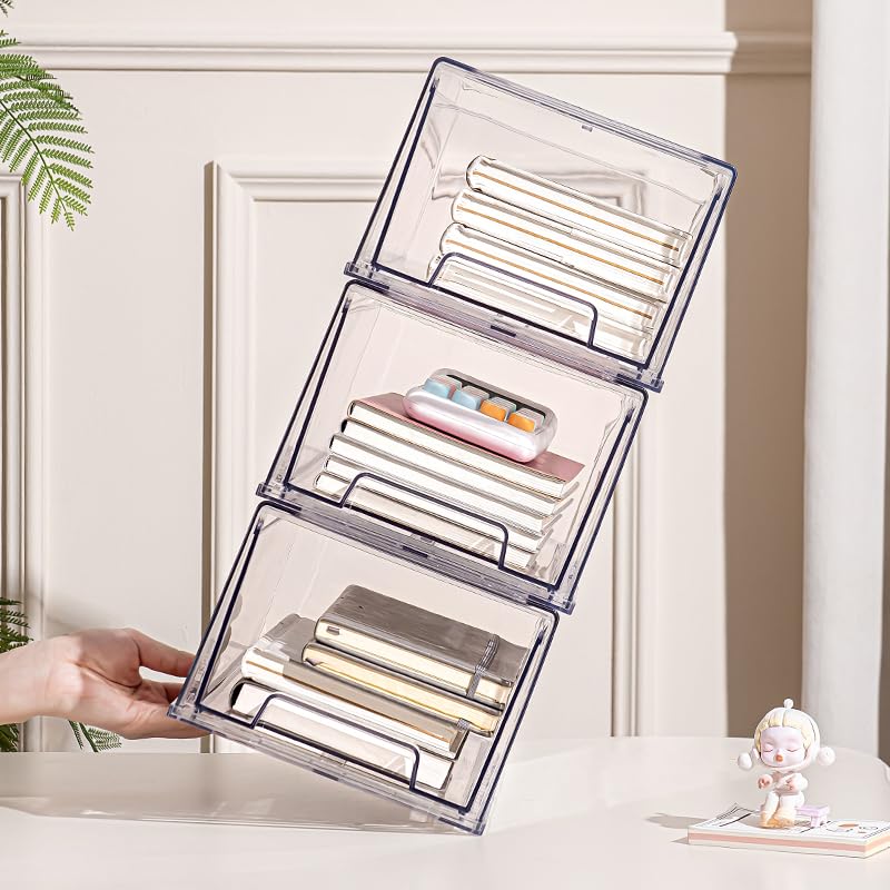 Image of clear Drawer-Type Plastic Storage Box Bins Organizer,Family First Aid Kits Medicine cabinet Box Organizer,Closet ,Shelf,Ointments, Adhesive Bandages,Cosmetics,Office Items (clear, 2L Extra Large)