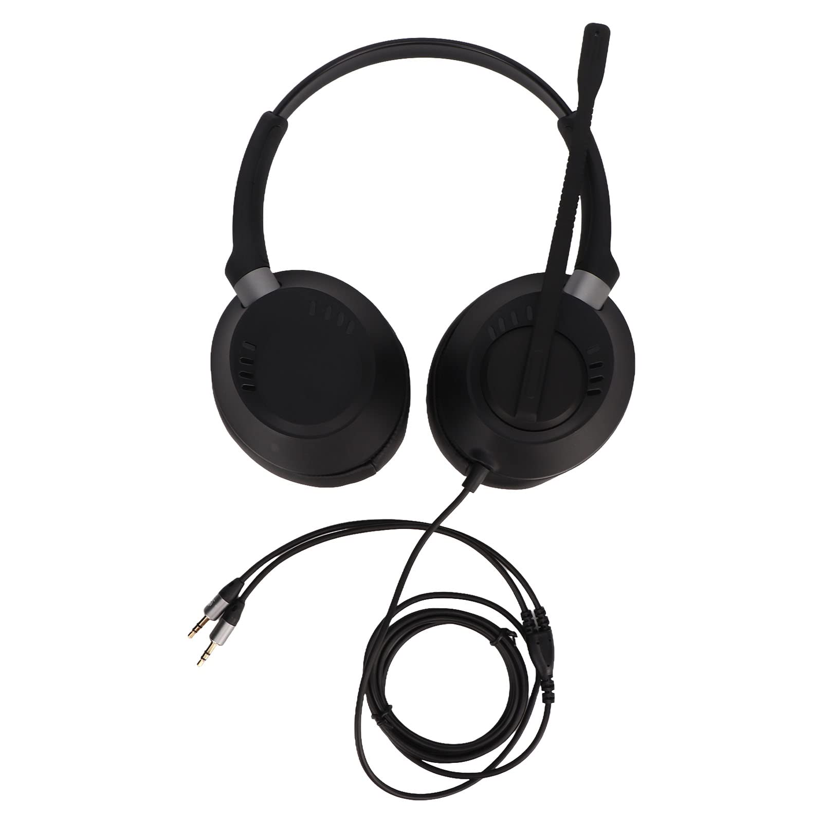 YedaHcy Cell Phone Headset with Microphone, Dual 3.5mm Jack, Noise Canceling, Low Distortion, Communication Computer Headset, Durably for Office PC Call Center