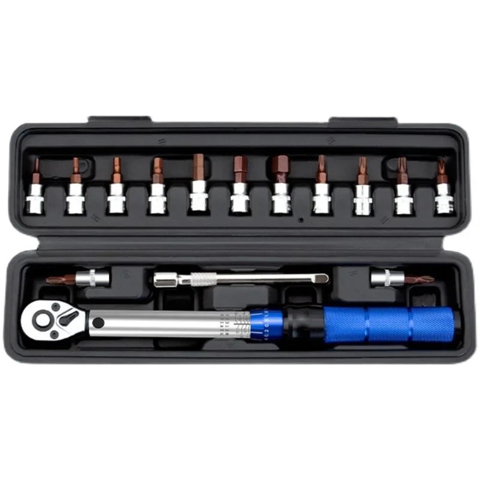 EWsdsfs 15pcs Torque Wrench Set 1/4" 2-24Nm Two-Way Bicycle Hex Tool Socket Preset Repair Kit Bike Maintenance