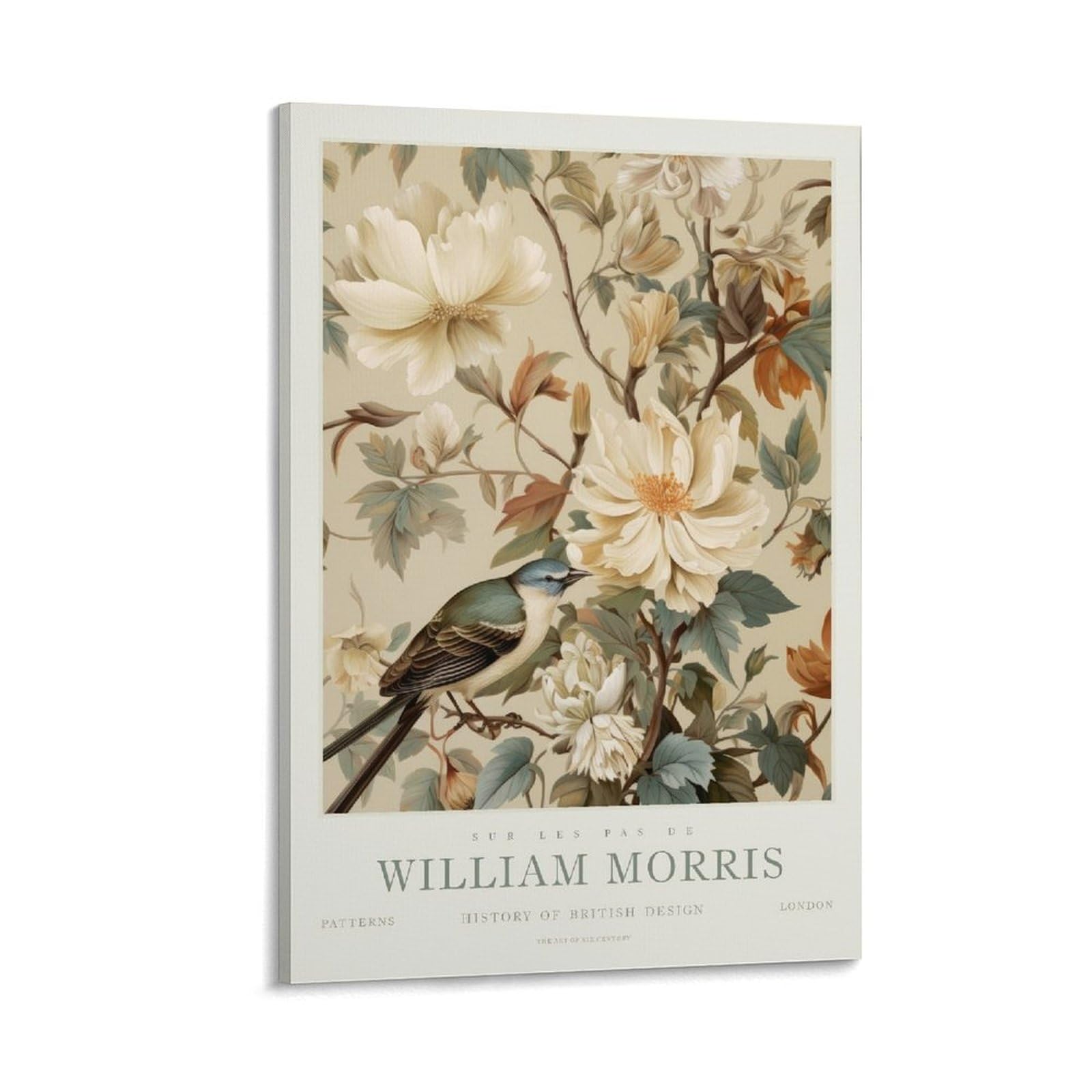 William Morris Vintage Botanical Bird Floral Plant Posters For Room Aesthetic Canvas Wall Art Bedroom Decor 16x24inch(40x60cm)