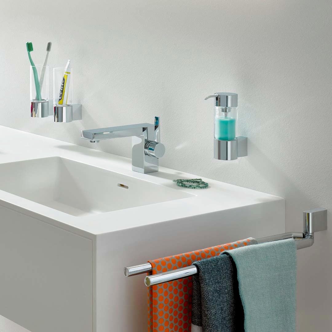 Emco 355300100 - Pattumiera System 2" con Coperchio, con Gancio per Appendere a Parete, 3 l, in Acciaio Inox