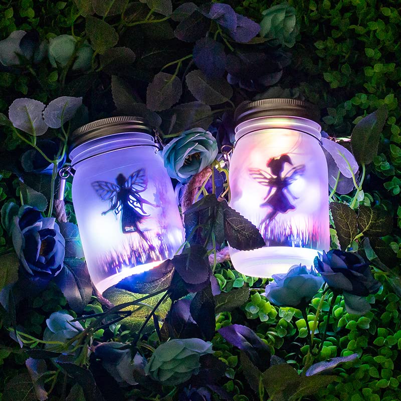 Lanterne Solari Da Esterno 2 Pezzi - Barattoli Di Vetro Con LED Per Giardino, Terrazza, Decorazioni