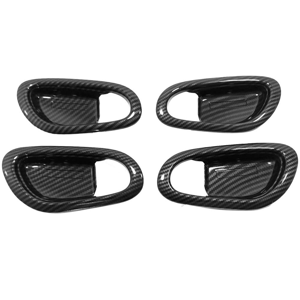 HIGH FLYING for Nissan (D23) NP300 Navara 2015 2016 2017 2018 2019 Car Accessories Door Inner Handle Bowls Cup Cover Trim ABS Carbon Fiber Grain 4pcs
