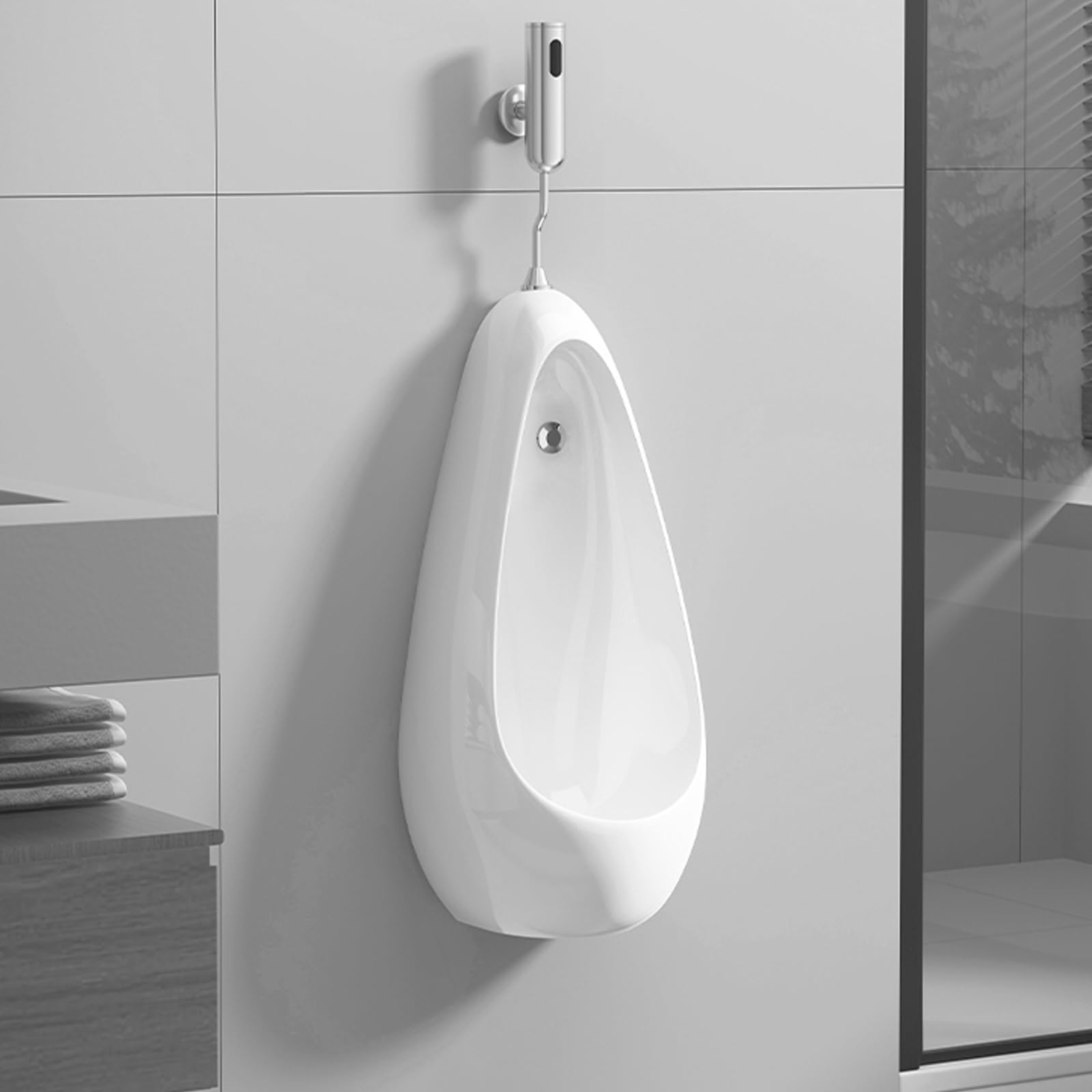 Urinario de pared automático con sensor visto en cerámica blanca a prueba de derrames para hombres