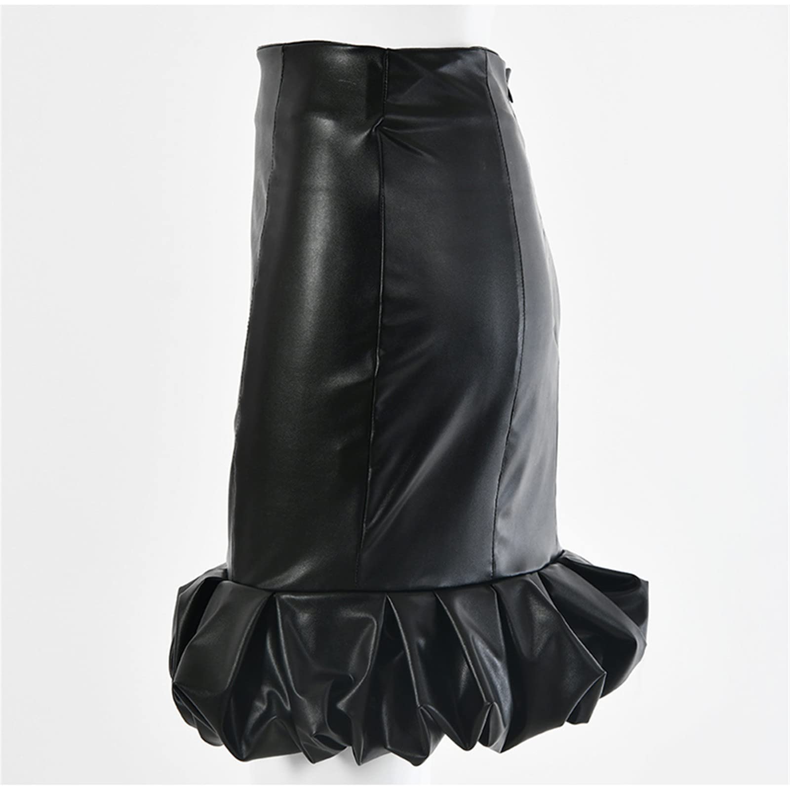 Leather Skirt Women Mini Falda de Cintura Alta for Mujeres Cuero Negro Bodycon Faldas Cortas