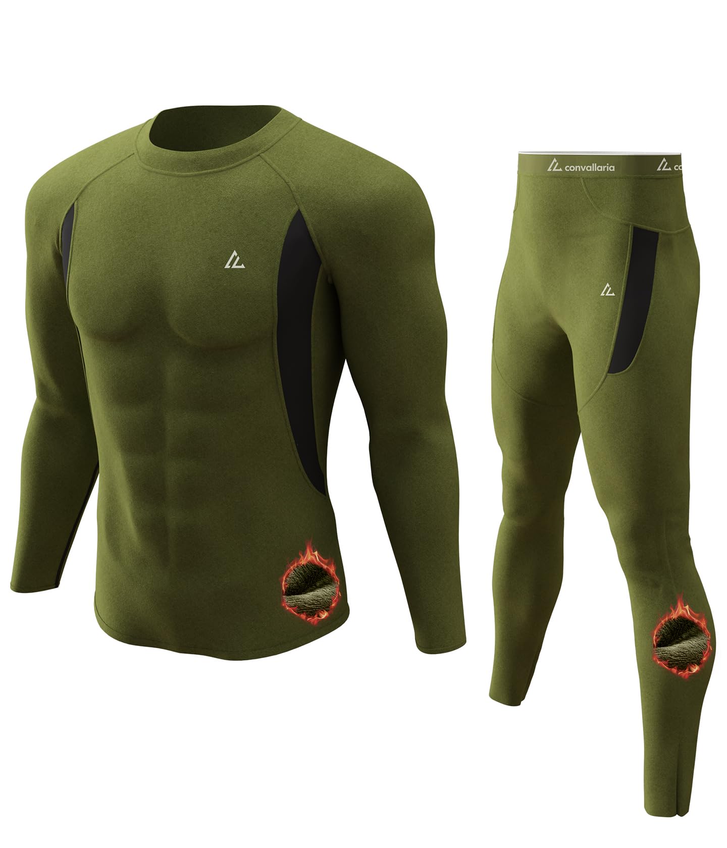 Mens Thermal Underwear Long Johns Set Cold Weather Hunting Base Layer