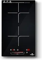 Cooktop Indução 2 Bocas PandaPlus 3500W Preto Turbo 220V Embutir Bancada Vitrocerâmico Touch Trava Segurança