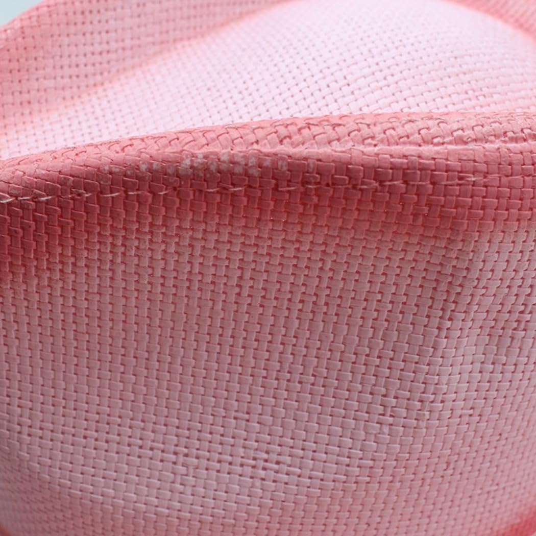 Western Cowboy Hat with Beaded Band, Pink, Wide Brim, Straw Style