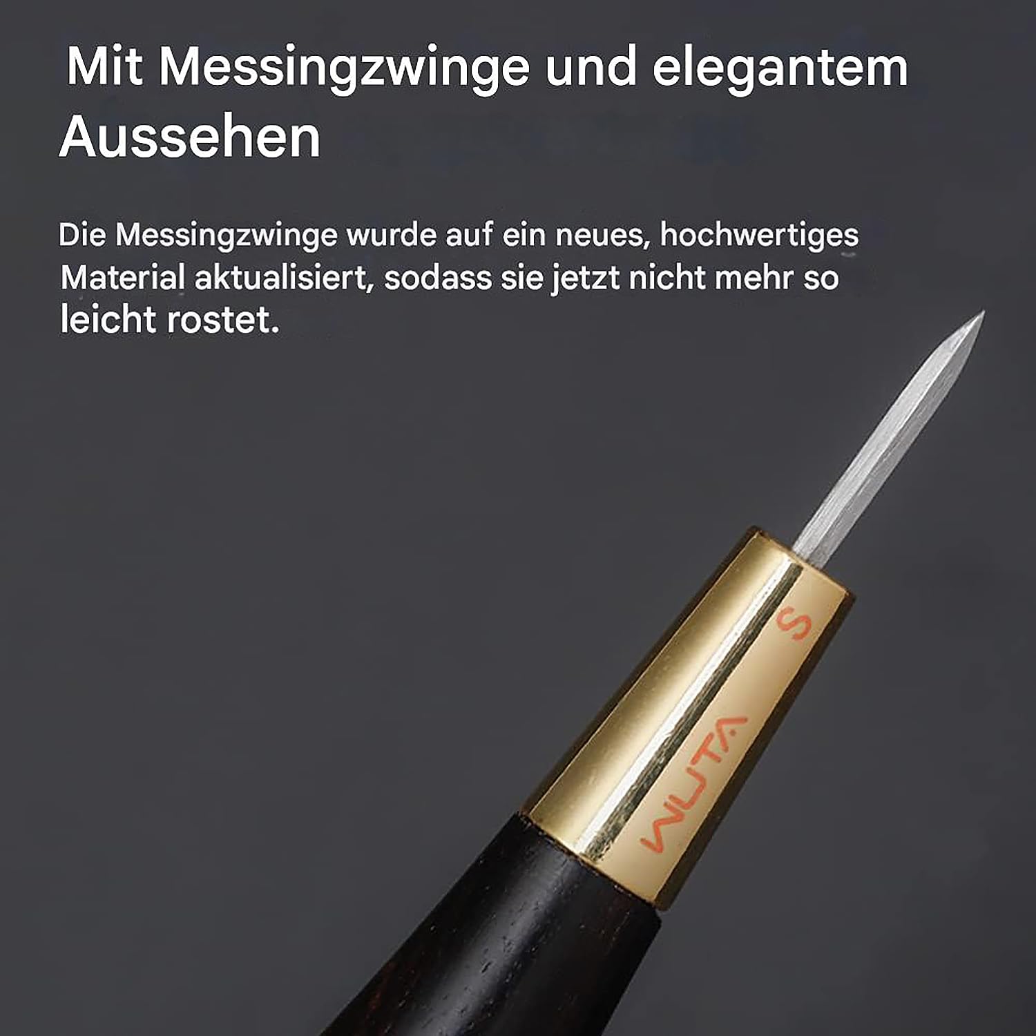 WUTA Leder Ahle Set mit Aufbewahrungsbox, Nähahle Vorstecher aus Messing mit Hartholz Griff, Locher Stanzen Werkzeug für DIY Lederarbeiten, Holzarbeiten, Schneiderarbeiten（S+M+L）