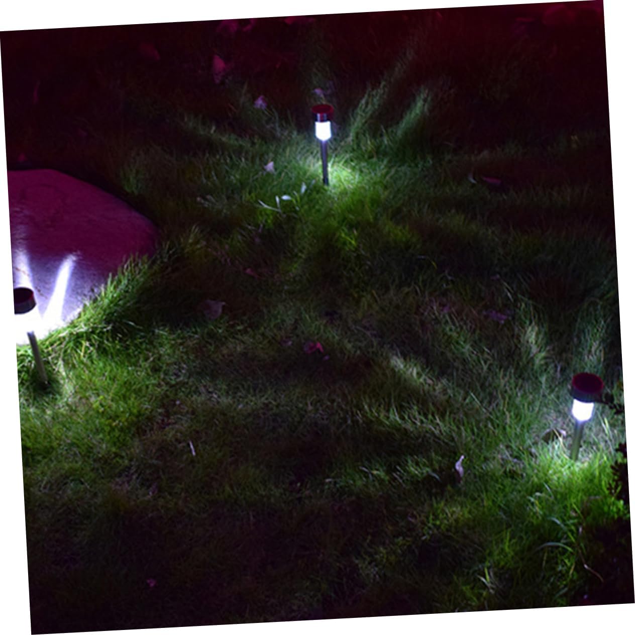 NUOBESTY 8Pcs Solar Ground Lights Tube LED Garden Landscape Lamp for Pathway Driveway Outdoor Light Solar Garden