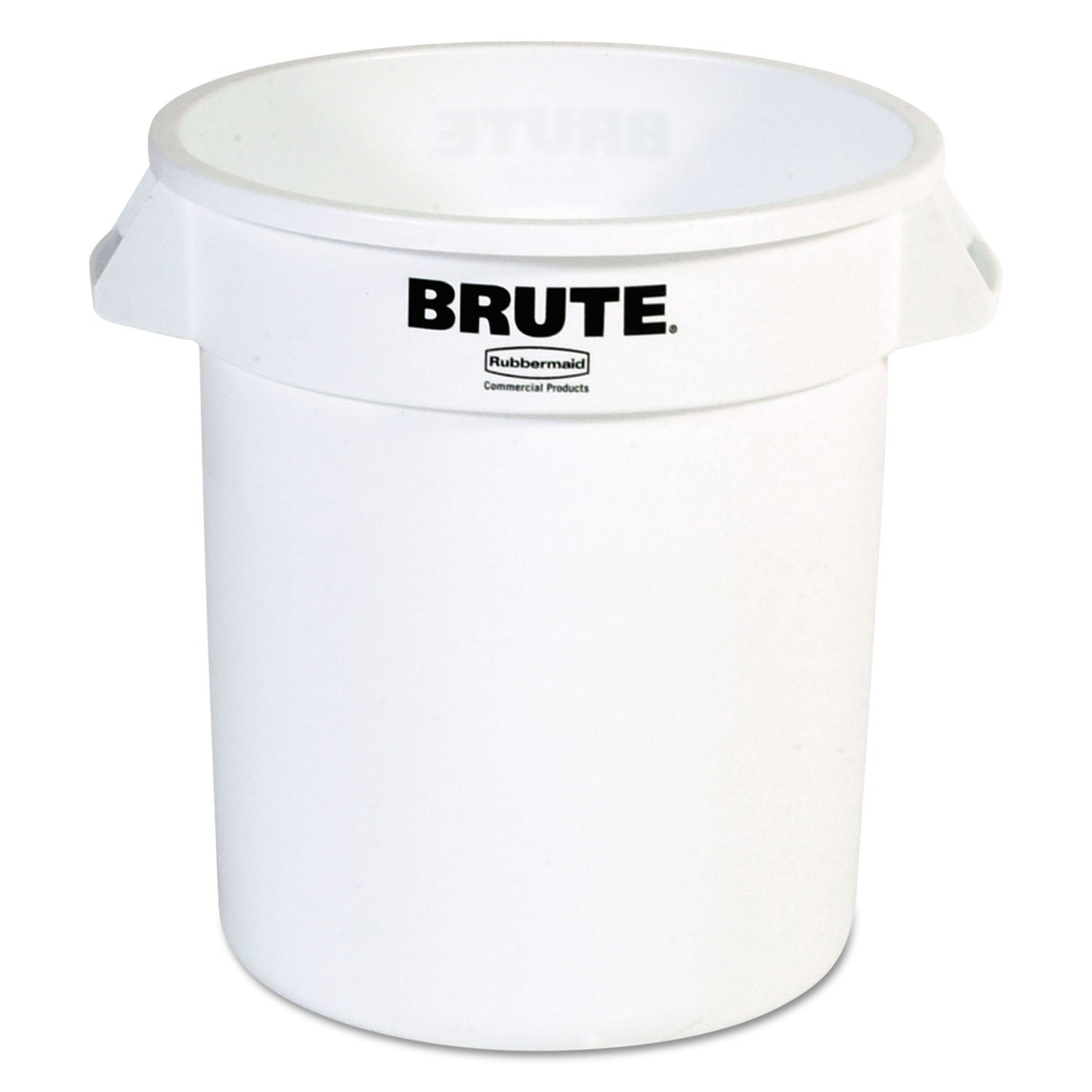 Rubbermaid Commercial Products BRUTE Heavy-Duty Round Trash/Garbage Can, 10-Gallon, White, Outdoor Waste Container for Landscapers/Construction/