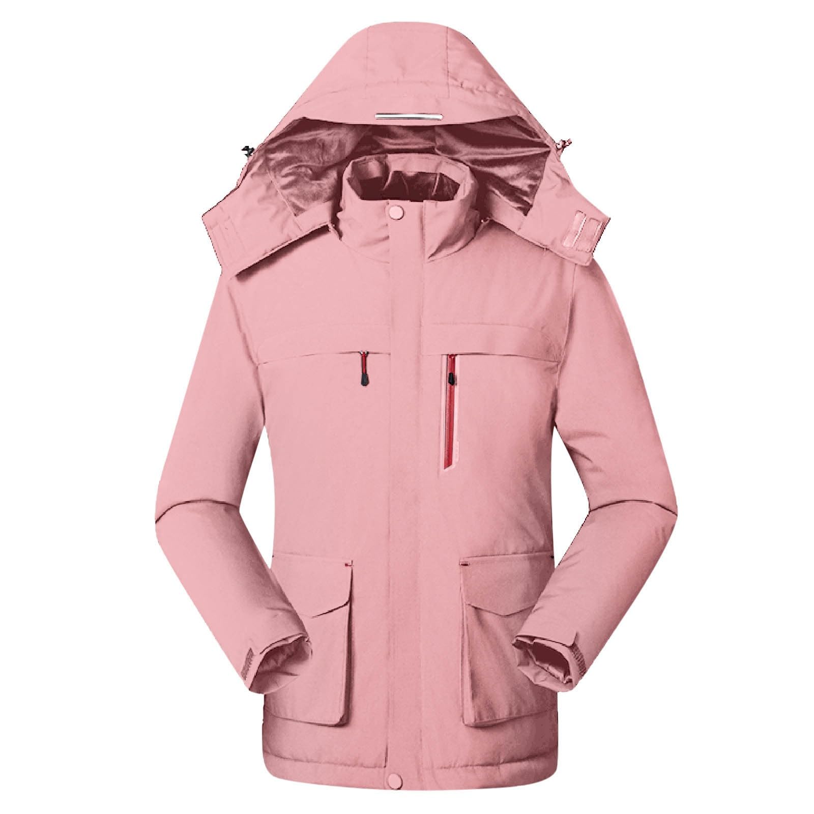Generisch 2026 Damen Solid Beheizter Mantel Outdoor Elektrisch Winddichter Sportjacke Warme Winterbekleidung mit Heiztechnologie