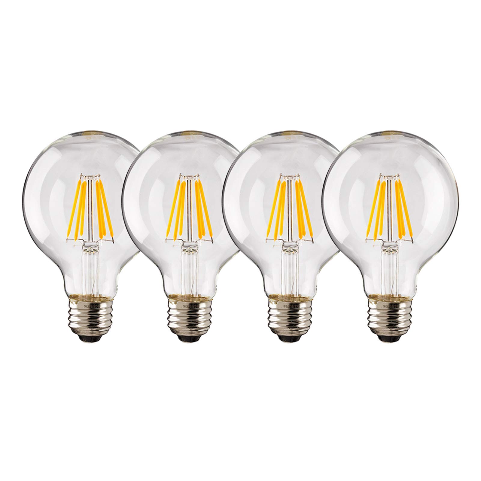 Paquete 4 bombillas LED Edison vintage G80 10 W, bombilla filamento luz LED, bombilla globo con boca rosca E27, equivalente a bombilla incandescente LED 100 W, CA no regulable