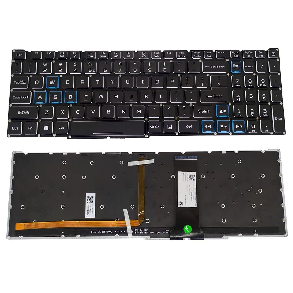 US RGB Backlit Keyboard For Acer for Nitro 5 AN515-54 AN517 AN715-51-56YW English Replacement Keyboards Teclado LG5P-P90BBL Easy to replace(RGB backlit)