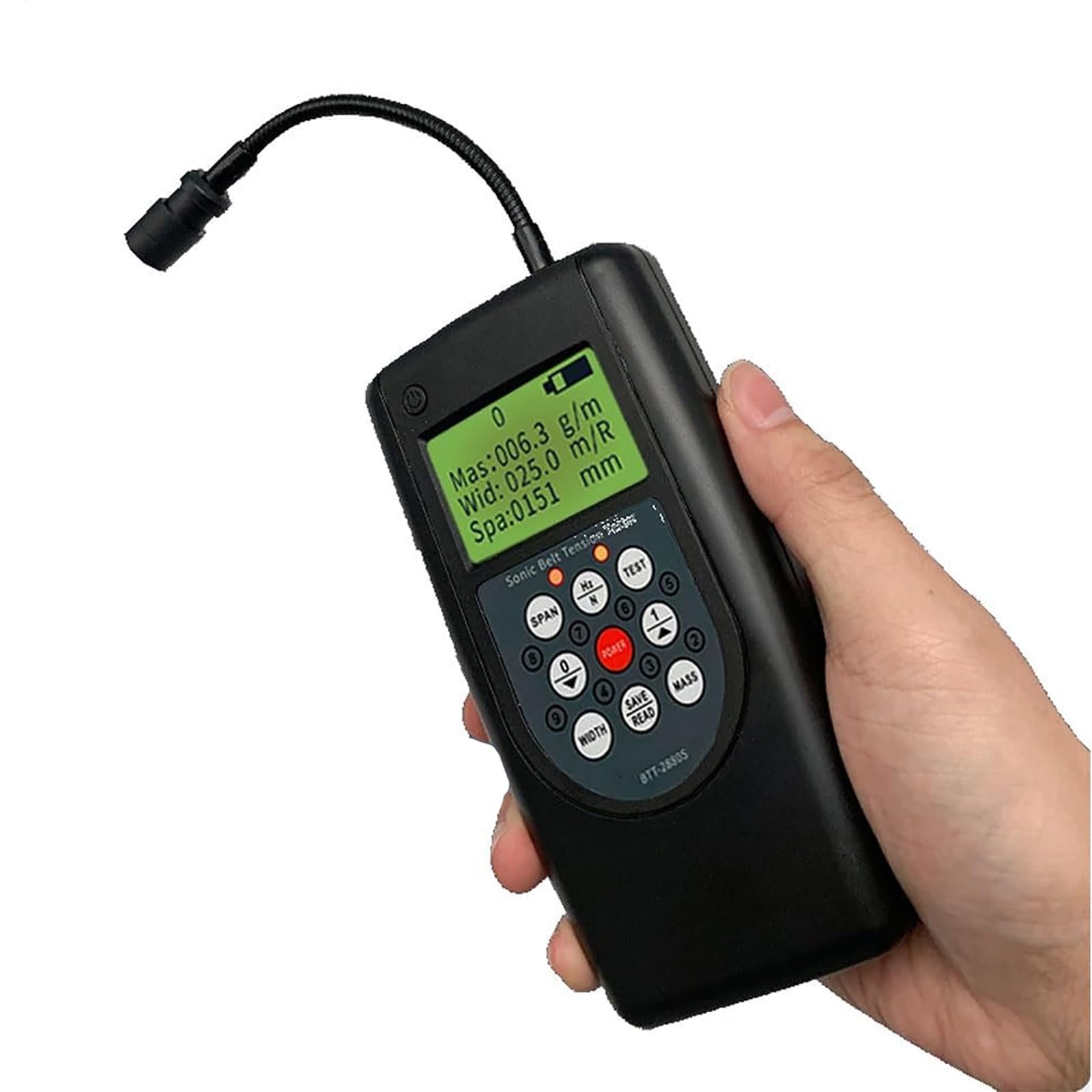 Medidor De Tensión De Correa, Tensiómetro Óptico-acústico con Sonda Direccional Ajustable. Rango: 10-680 Hz. Unidad De Medida: Hz/N. Error Total: <5%. para Correas, Seda, Hilo Y Redes
