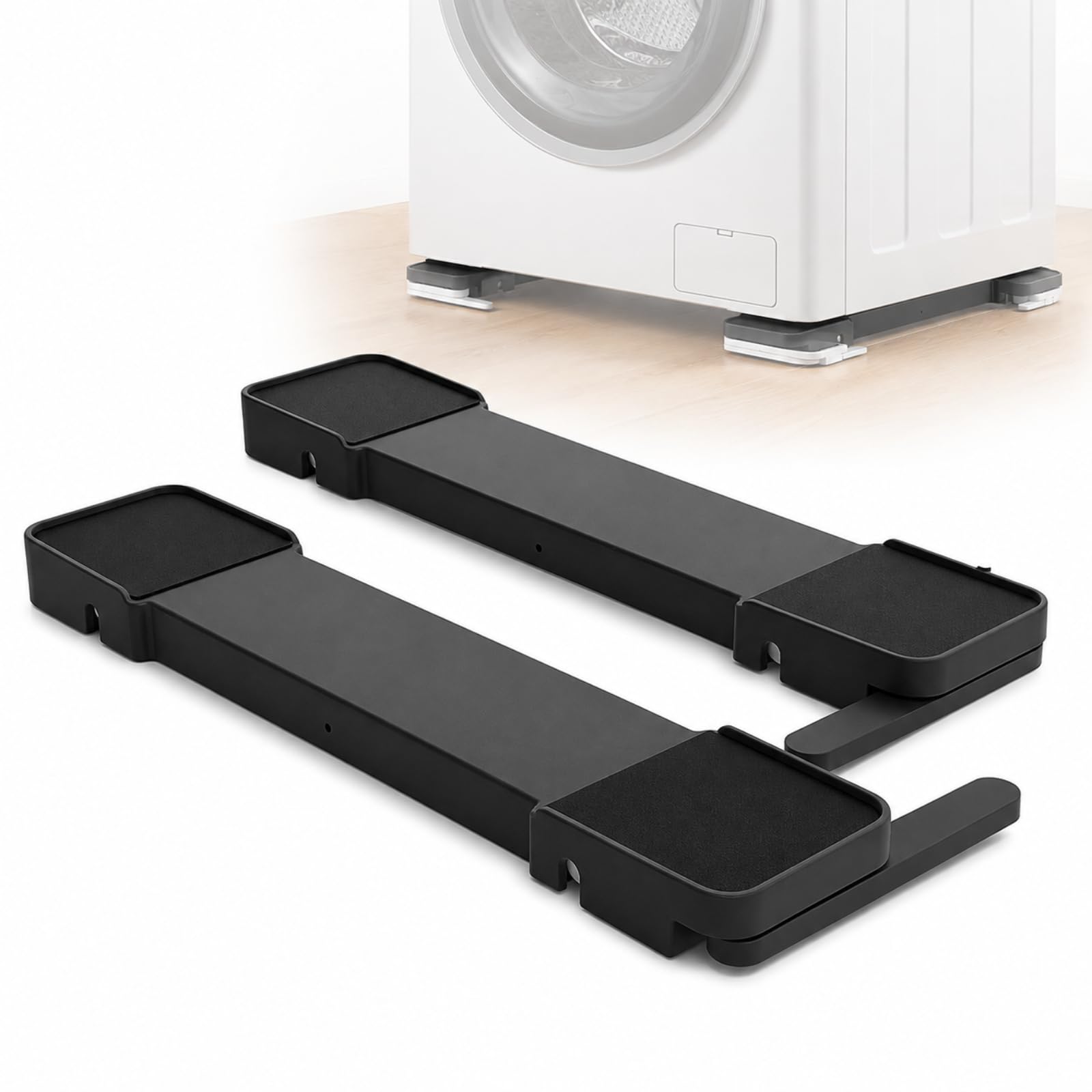 Elevador O Bajador De Pedestal para Lavadora Y Secadora, Soporte Ajustable para Muebles, Soporta hasta 250 Kg, Soporte Doble De 23,6 Pulgadas, Compatible con Lavadoras, Black