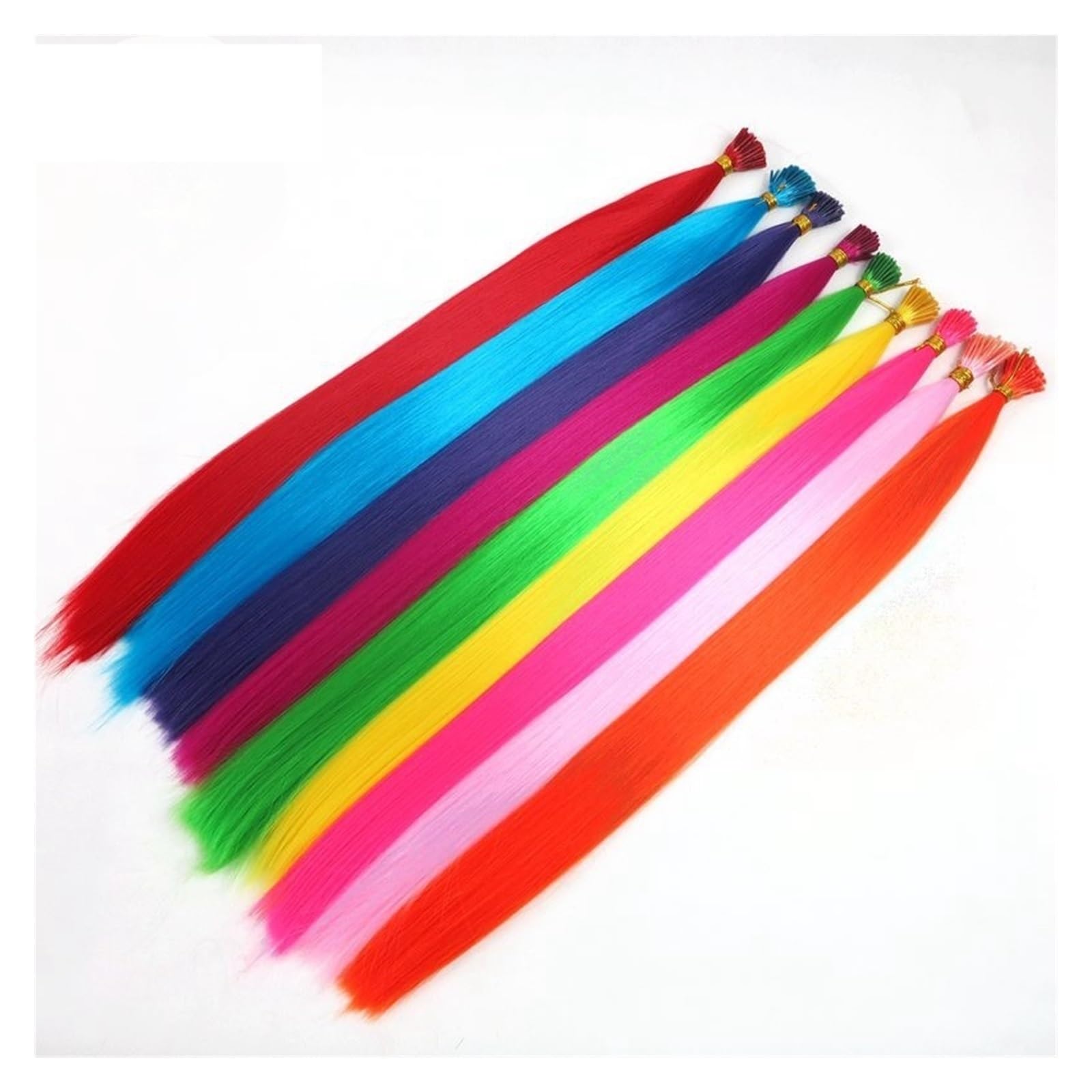 Extension de cheveux en plumes Extensions de cheveux synthétiques de 30 brins de 22 pouces de long Extension de cheveux en plumes (Color : 10, Size : 22inches)