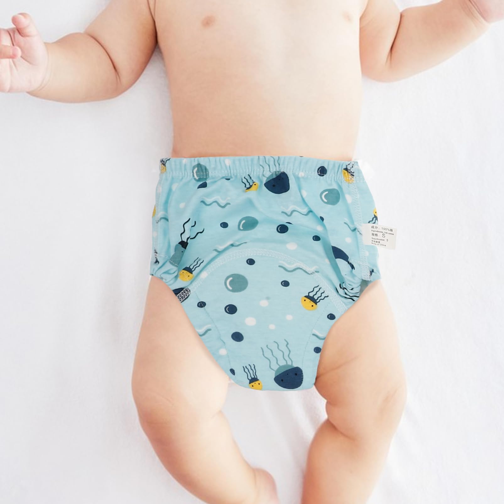 Abaodam 6 Stück Wiederverwendbare Babywindelhosen aus Baumwolle Trainingshosen für Babys und Kleinkinder Bequem Passform 0-9kg