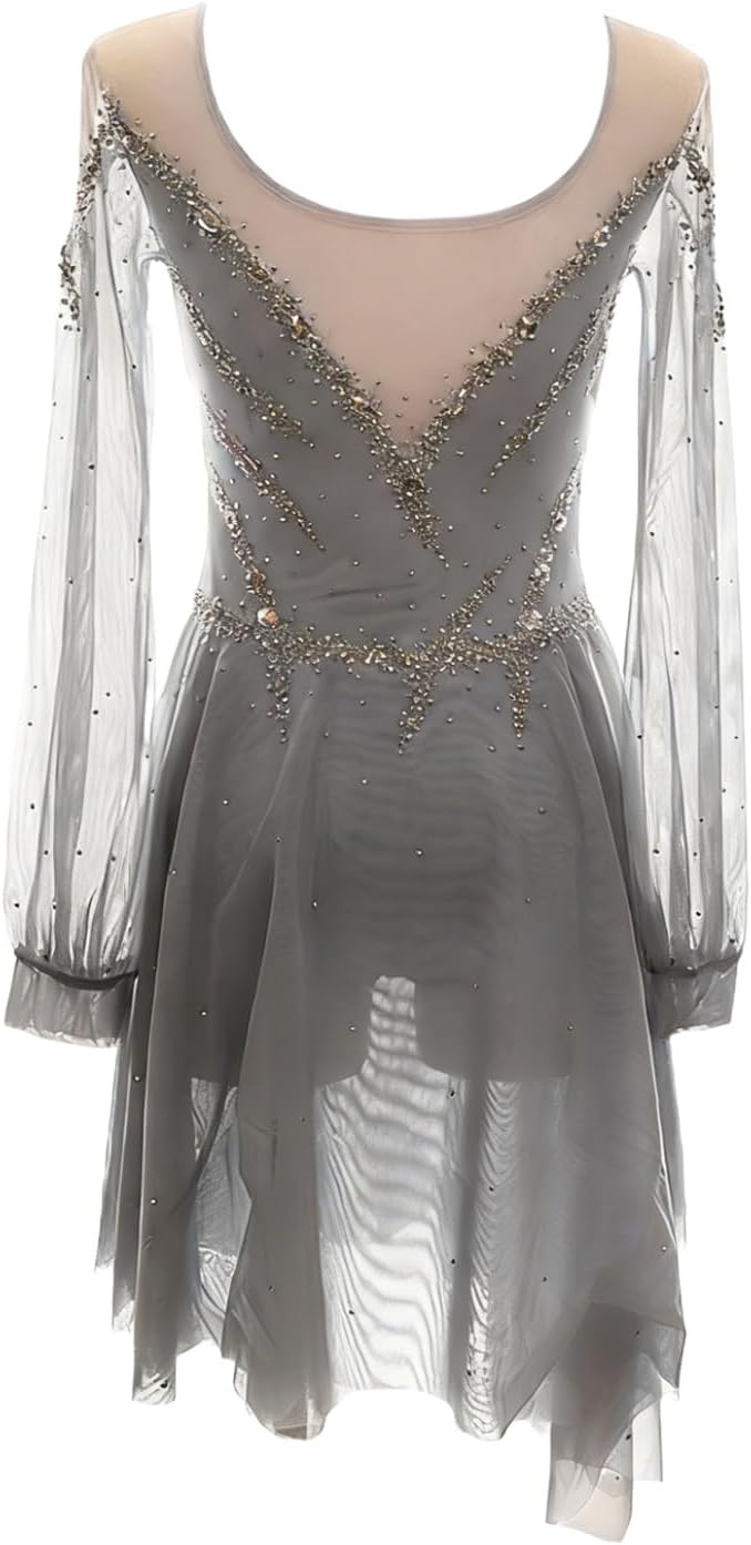 Ice Skating Dress Long Sleeve Customizable Circus Ice Skating Leotard Breathable Twirling Uniforms
