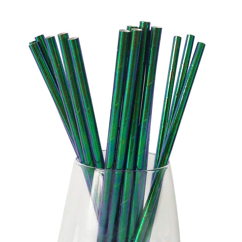 Cannucce, 100 pezzi di cannucce di carta a righe arcobaleno in 11 colori, cannucce ecologiche da 21 cm, adatte for succhi, bibite, cocktail, frullati, molto adatte for feste di compleanno, addio al nu
