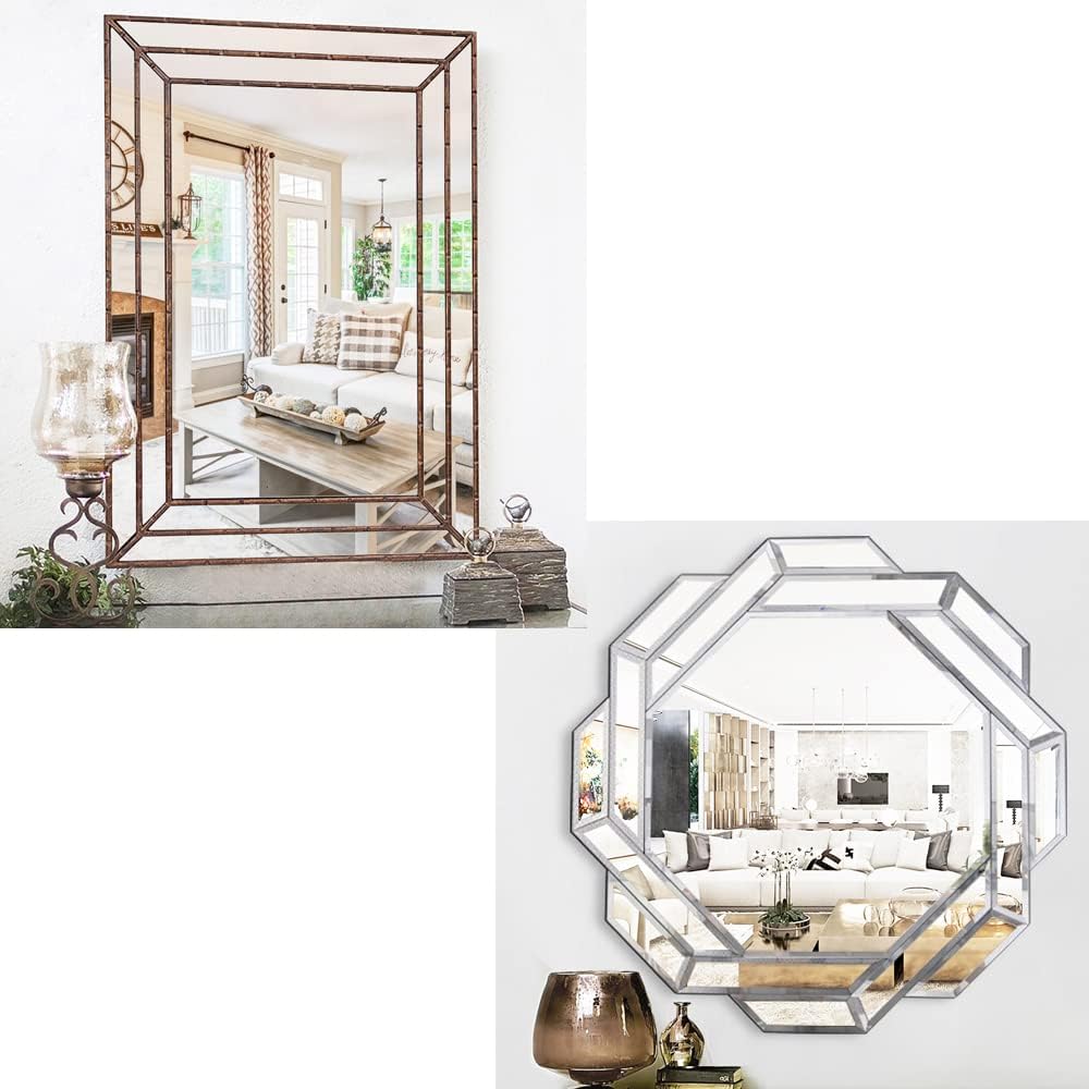 Amazon.com: Chende Large Wall Mirror for Decor, Decorative Mirror for ...