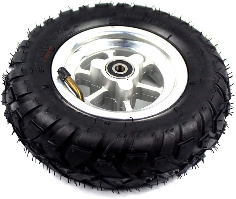 L-faster 9x3.50-5 Air Wheel, Silver, 240mm Diameter, 70mm Width, Aluminium Alloy Hub, Rubber Tyre, Compatible with Scooter, Mountain Skateboard, Off-Road Scooter Wheel