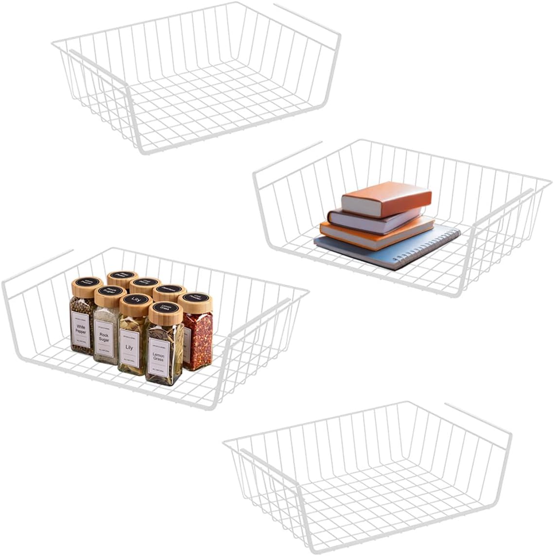 JINAEAK Undershelf Storage Basket Under Shelf Wire Basket