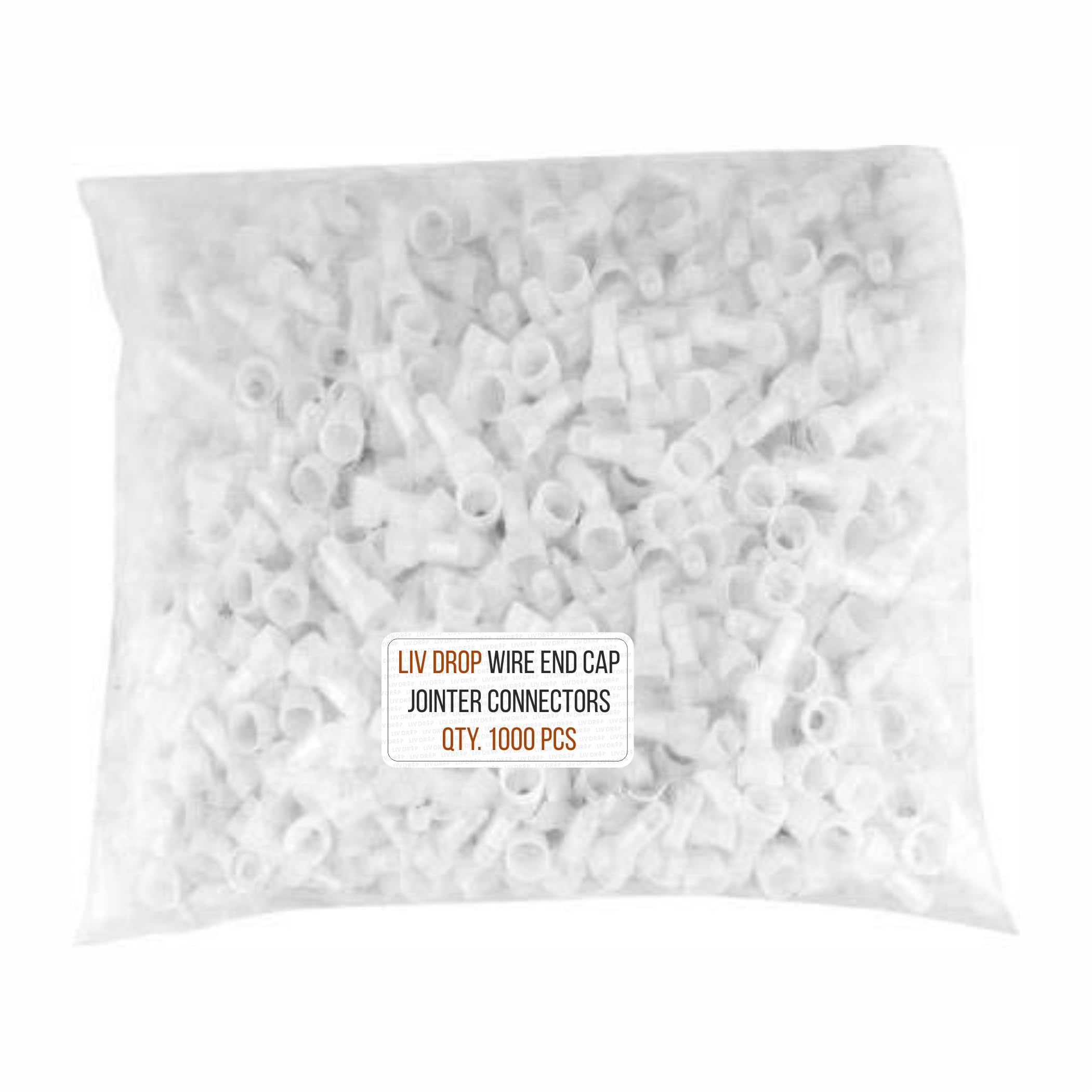 LIV DROP 1000 Pcs CE2 End Crimp Terminal Wire End Cap Transparent Plastic Nylon Protective Closed End Wire Crimp Connector Cap Wire Jointer