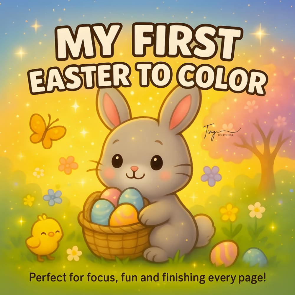 My first Easter to color: Easy and Simple Easter Coloring Pages for Toddlers and all ages
